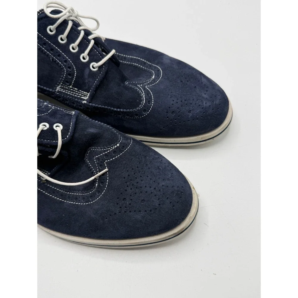 Antonio Maurizi 6833 Wingtip Navy Suede Mens Size 12 EU 45 No Box